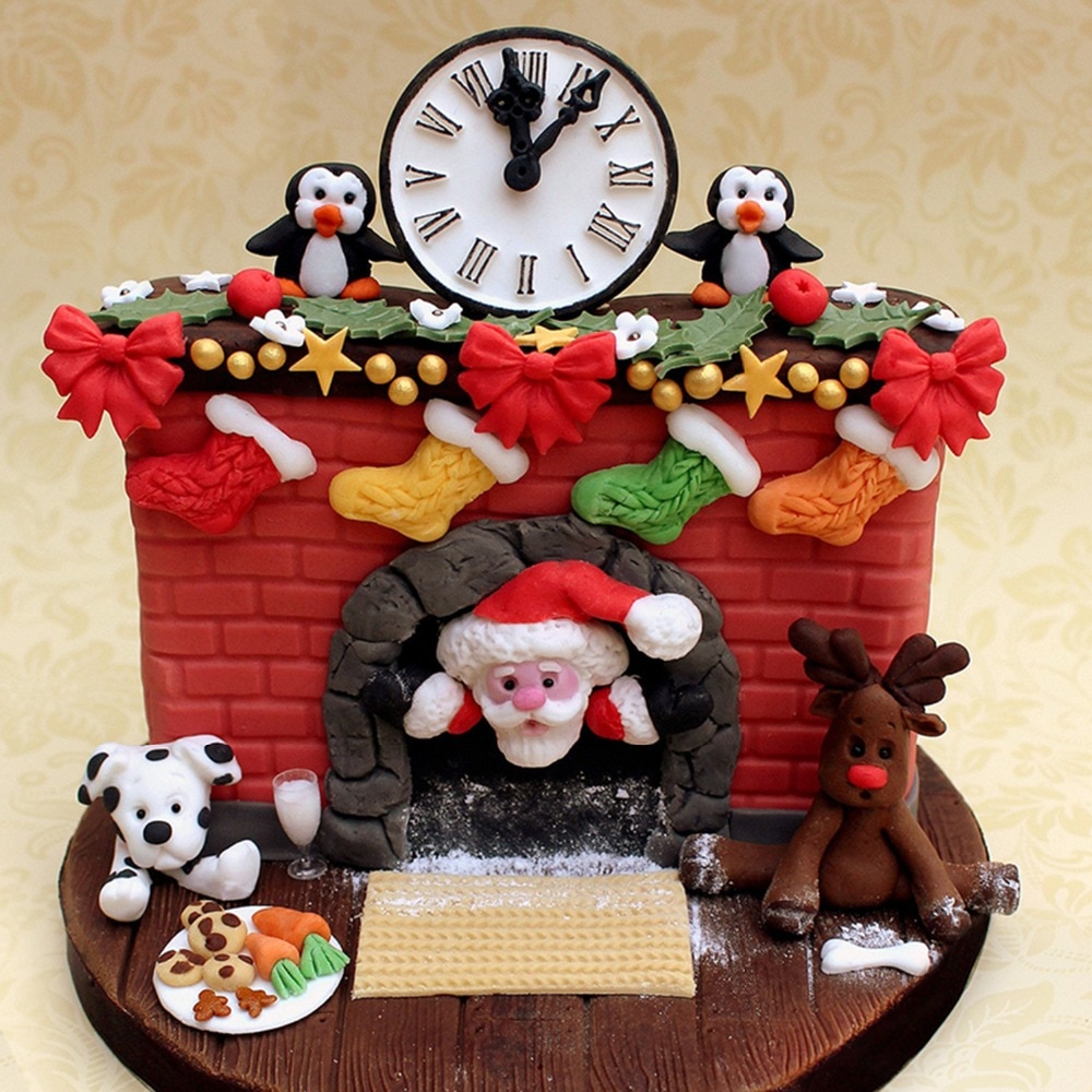 Penguin Cooking Tools Christmas Cake Decoration Tools Silicone Mold Baking Fondant Sugar Craft Molds DIY Cake