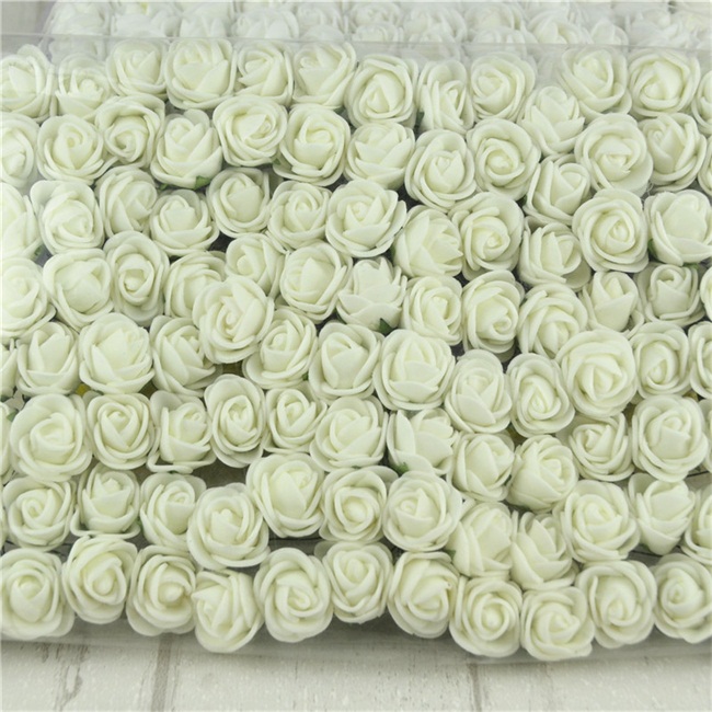 12pc 2.5cm mini multifarvet diy pe skum rose skum kunstig scrapbooking blomster buket bryllup dekoration krans billig blomst