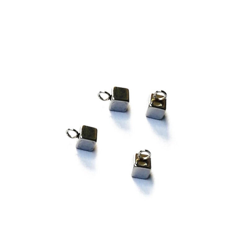 20PCS/lot Stainless Steel Geometric Small Square Box Cube Charms For Jewelry Making DIY Cube Charm Pendants Jewelry Accessories