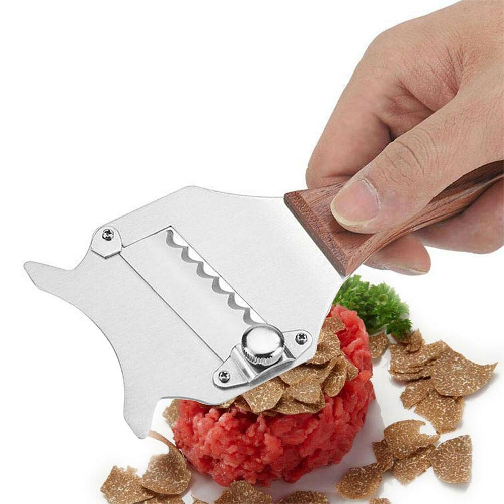 Truffle cutter with steel wooden handle Truffle cutter dessert with Wave blade rosewood handle Kitchen gadget knife S6F9