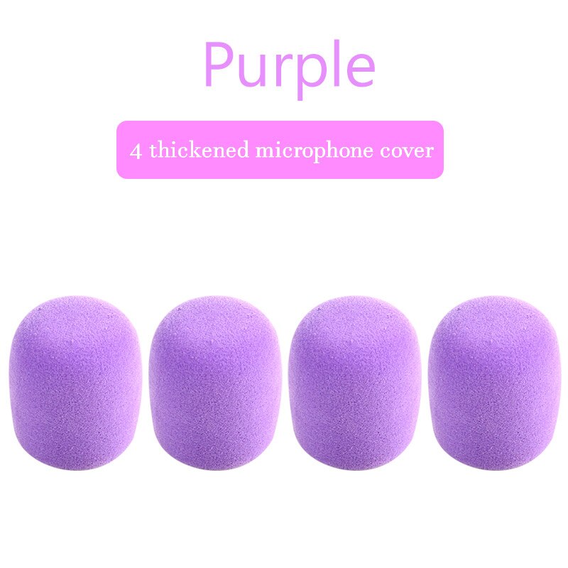 4pcs/lot Microphone Foam Thicken Mic Cover Sponge Studio WindScreen Protective Grill Shield Soft Mic Cap for KTV: Purple