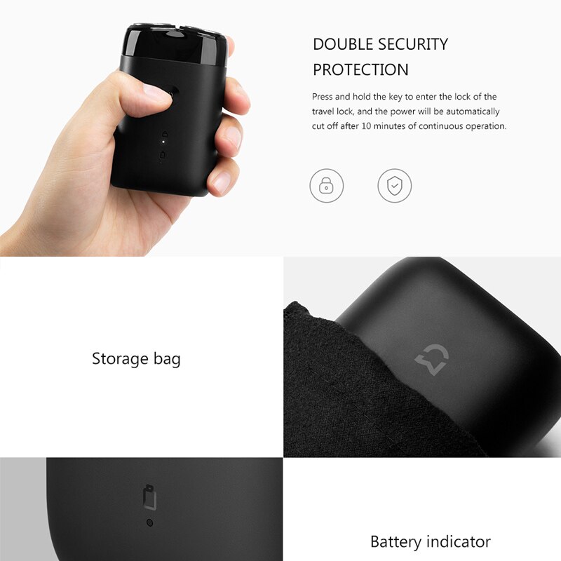 Xiaomi-Afeitadora eléctrica Mijia MSX201, Original para hombre, con 2 cabezales giratorios, portátil y resistente al agua maquinilla de afeitar recargable USB