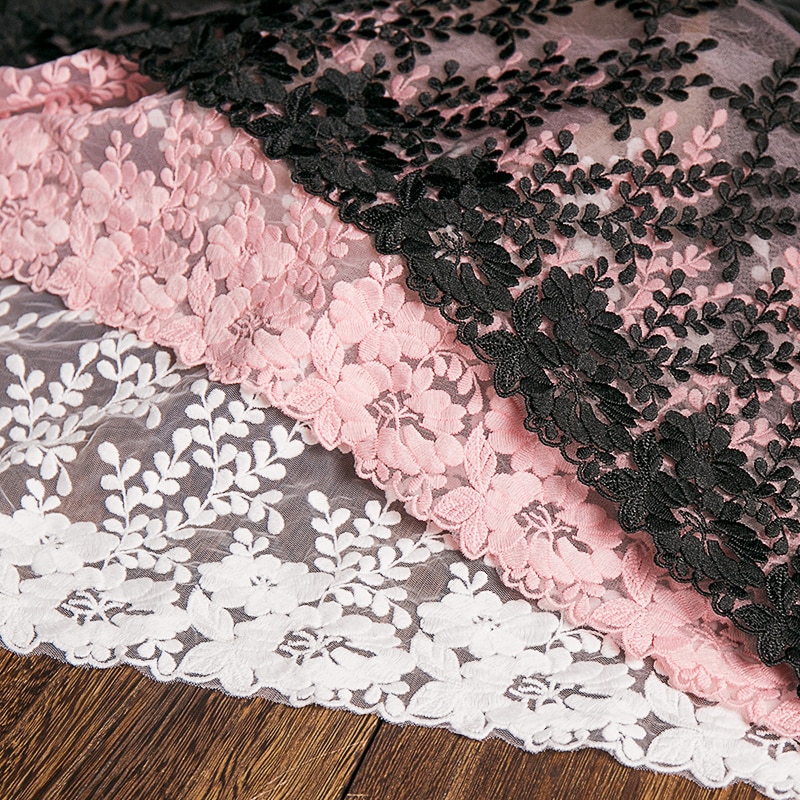 1 Yard Lace Fabirc 32CM Width Lace Trimming Embroidery Sewing Ribbon DIY Dress For Clothing Decoration Garments Lace Trim