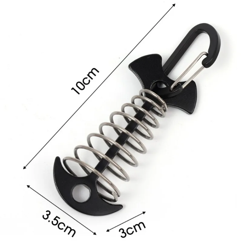 10/5PCS Lente Visgraat Dek Haringen Tent Stakes Luifel Anker Wind Touw Gesp met Karabijnhaak Dek Vaste nagels Camping Tent Haken