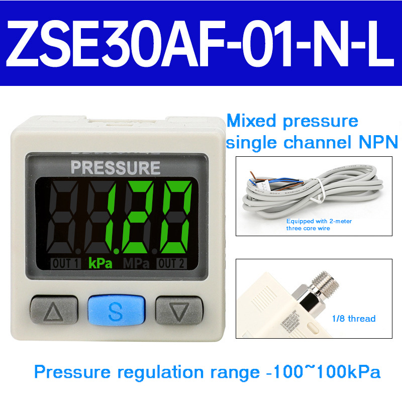 Digitaler Manometerschalter ZSE30AF Vakuum-Unterdruckmanometer ISE Positiver Druck DPSN1 Elektronisch Digital: Rot