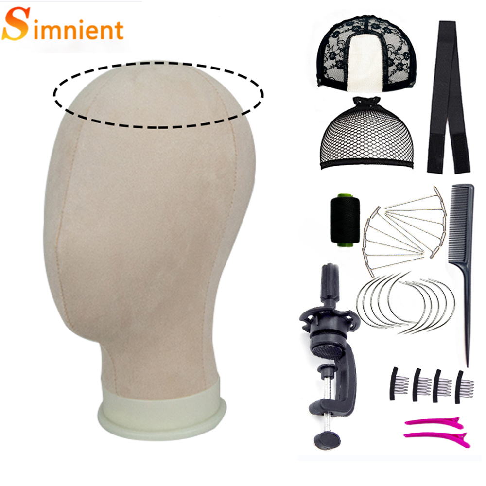Nowa głowa manekina Stojak na perukę Płócienna głowa z regulowaną głowicą manekina Statyw robić wyświetlania peruk z czapkami na peruki T szpilki