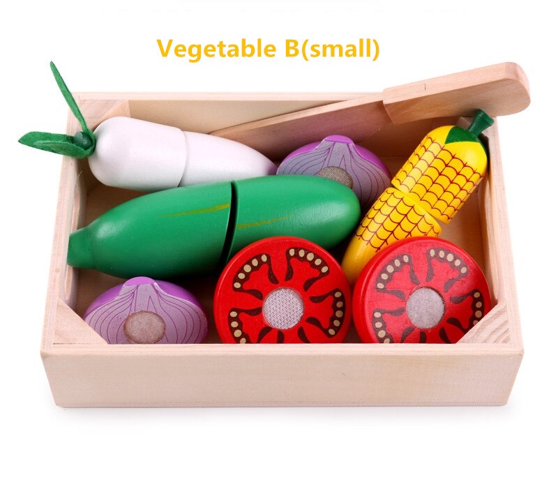 Holz klassische spiel simulation küche serie spielzeug Schneiden Obst und Gemüse Spielzeug Montessori Frühen bildung: Vegetable B(small )