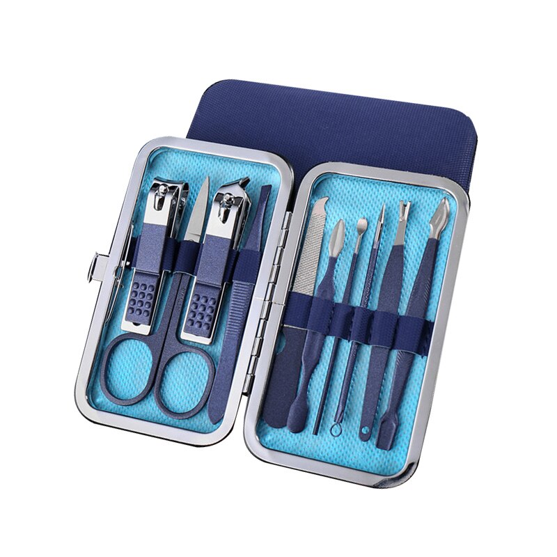 7/10/12/18 st/set manikyrset för professionell pedikyr nagelklippare verktygssats pedikyr i rostfritt stål med resefodral: 10 st
