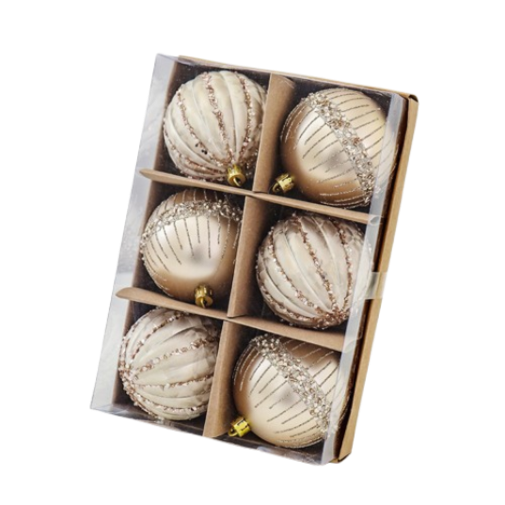 6 stuks 8 cm geschilderde kerstballen set kleurrijke herbruikbare gegalvaniseerde kerst hangende ballen prachtige onbreekbaar: Deep Sapphire