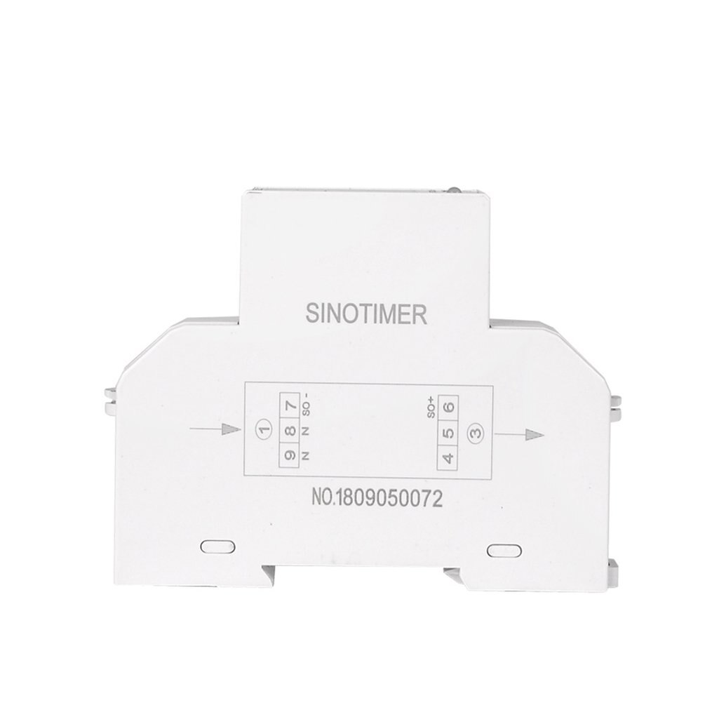 SINOTIMER Single Phase Energy Meter Guide Rail Digital Display Electric Wattmeter Backlight Power Meter Household Watt-Hour kWh