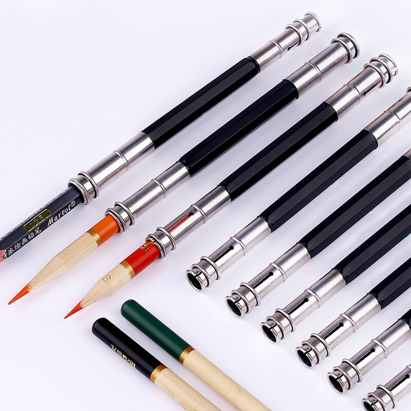 1 Pc Adjustable Dual Head /Single Head Color Pencil Extender Holder Sketch School Office Painting Art Tool for Writing