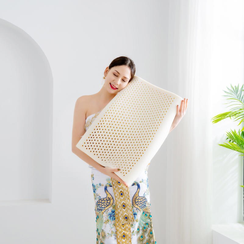 60 x 40cm 50 x 30cm rena naturliga latex kuddar thailand avhjälpande nacke skydda långsam rebound kudde hälsovård massage kudde