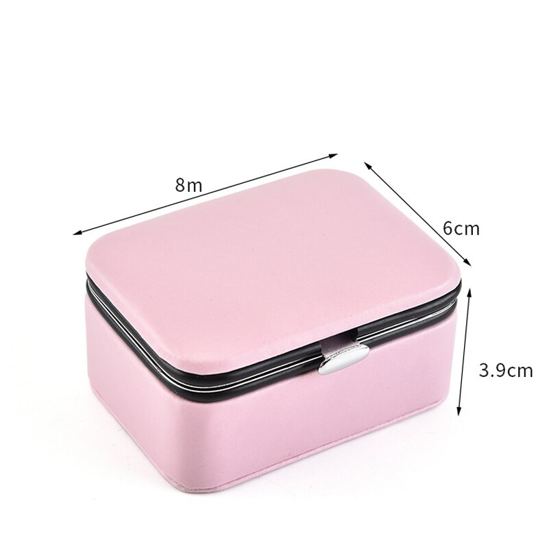CTHome Mini Portable Jewelry Box Stud Earrings Jewellery Storage Organizer Women Leather Display Travel Case