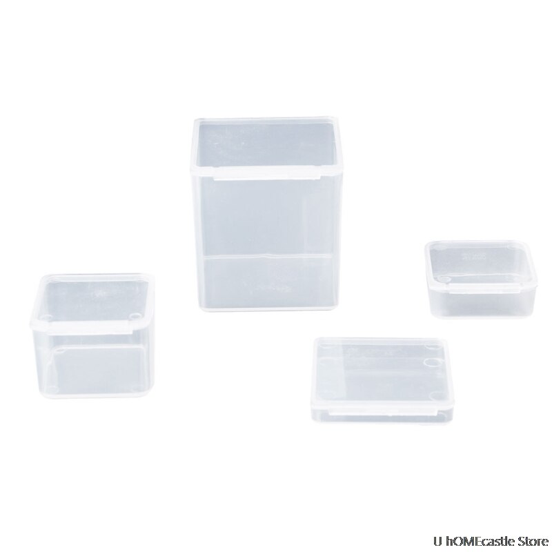Små firkantede plastik smykker opbevaringsbokse perler håndværk sag containere