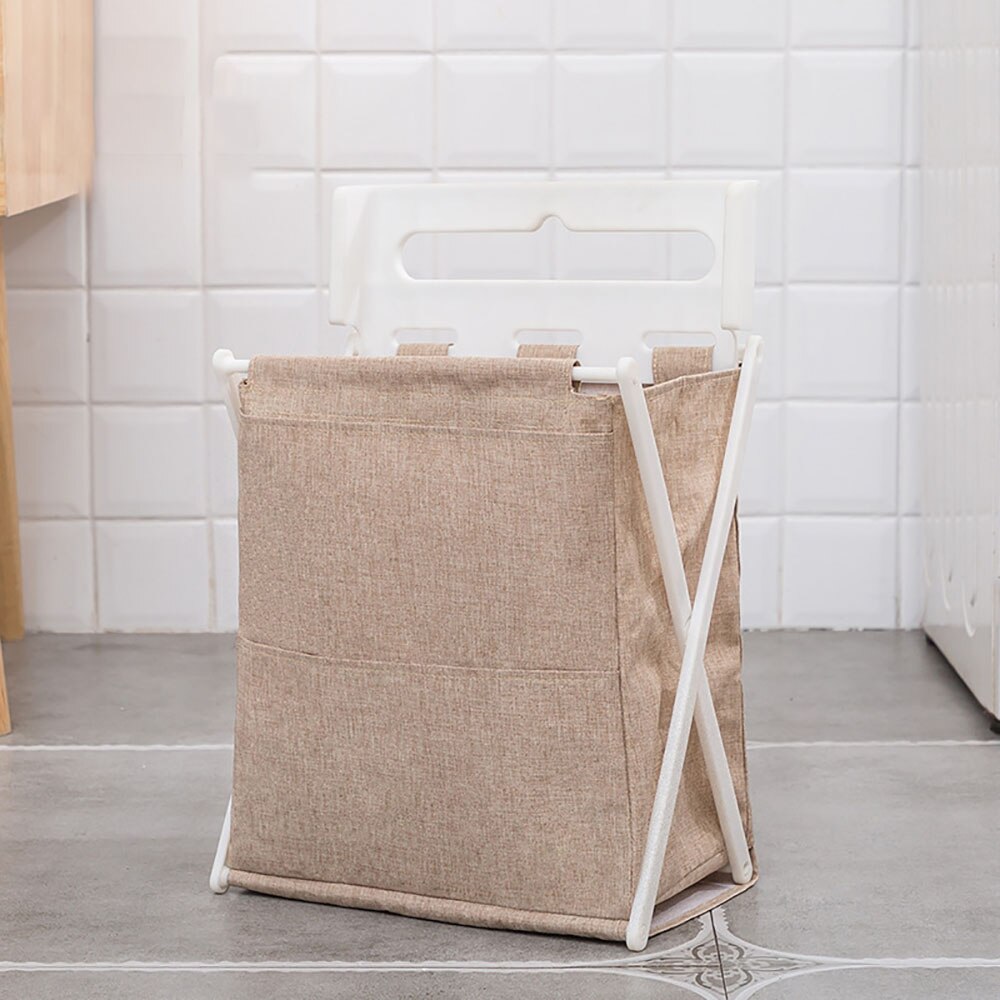 Opvouwbare Wasmand Organizer Wasmand Sorter vochtbestendig Waszak Organizer Briefpapier Container Wasmand: khaki