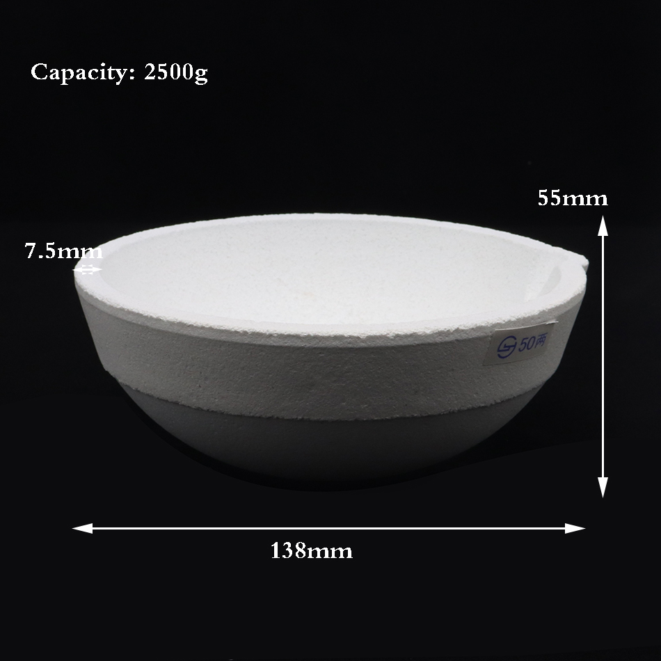 2500g High Temperature Resistant Quartz Bowl That Can Melt Metal Suitable for Melting Gold and Silver Jewelry Processing