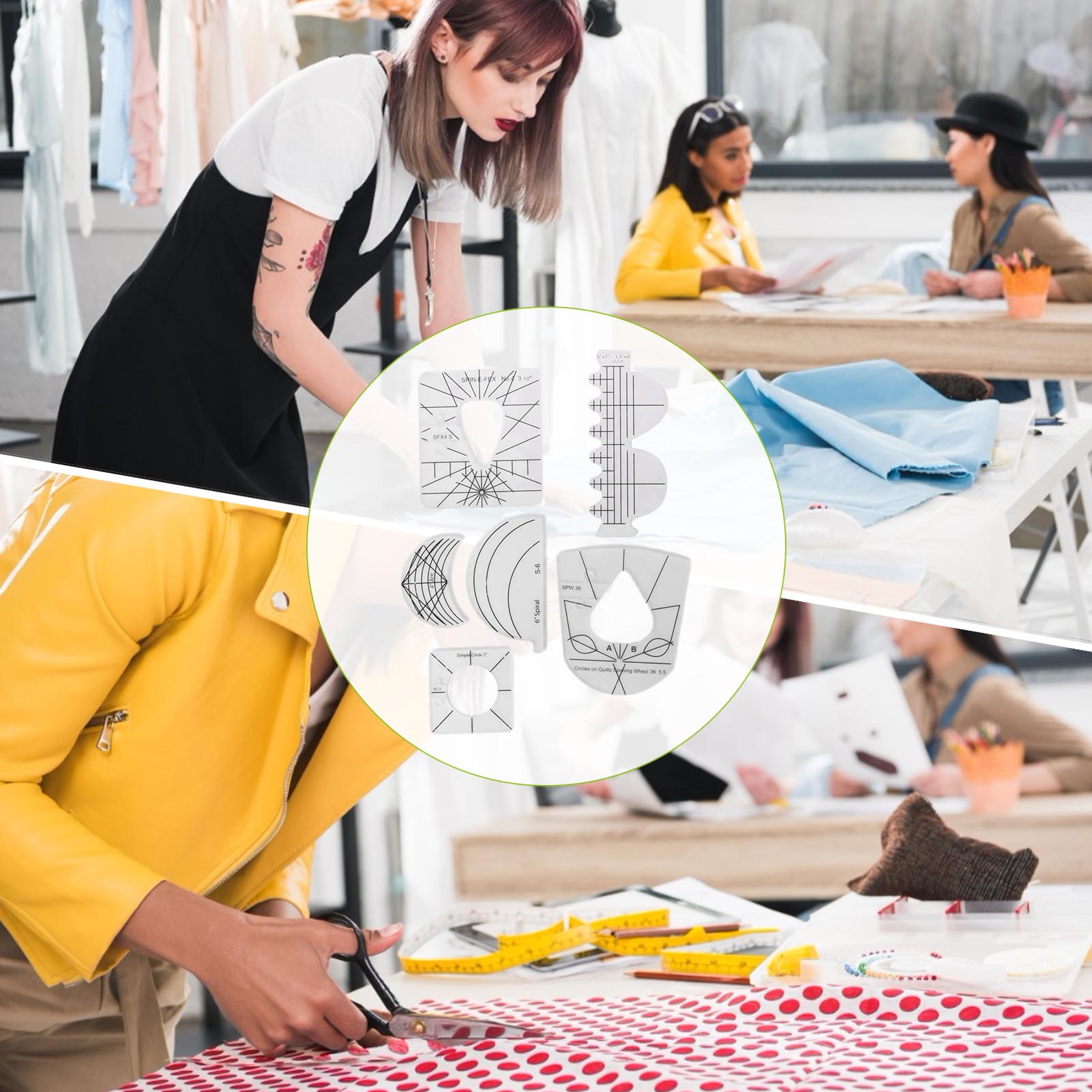 6Pcs/Set Acrylic Ruler For Sewing Patchwork Sewing Quilting Yardstick Acrylic Ruler DIY Motion Free Sewing Tool Template Rulers