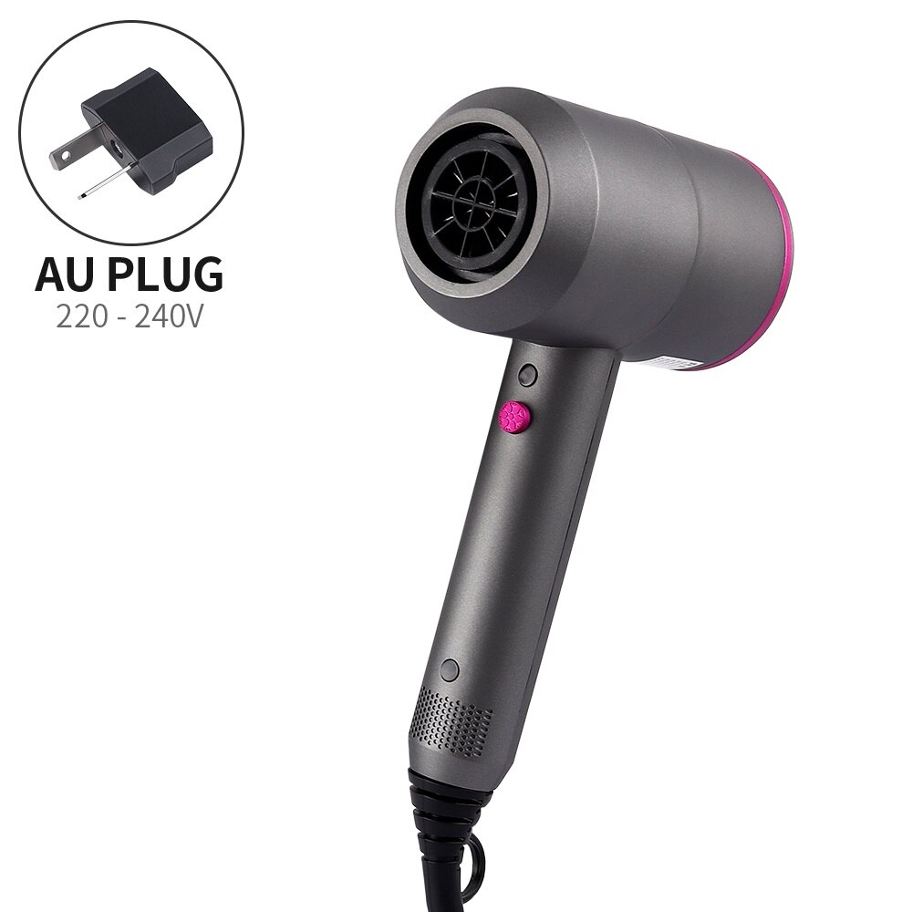 2000W Strong Wind Power Electric Hair Dryer &Cold Wind Negative Ionic With 3 Type Air Collecting Nozzles Dryer: AU plug