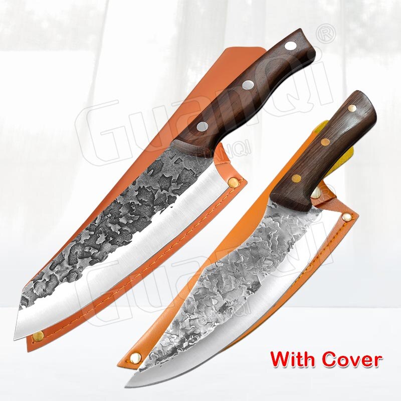 Küche Messer Set Cleaver Messer Utility Kochmesser Fleisch Cleaver Gemüse Schneiden Messer High Carbon Stahl Boning Messer: 2PCS with covers