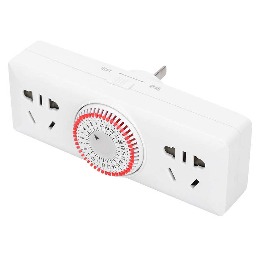 sockets electrical sockets switches 24 Hour Dual Plug-in Mechanical Electrical Plug Program Switch Outlet Timer