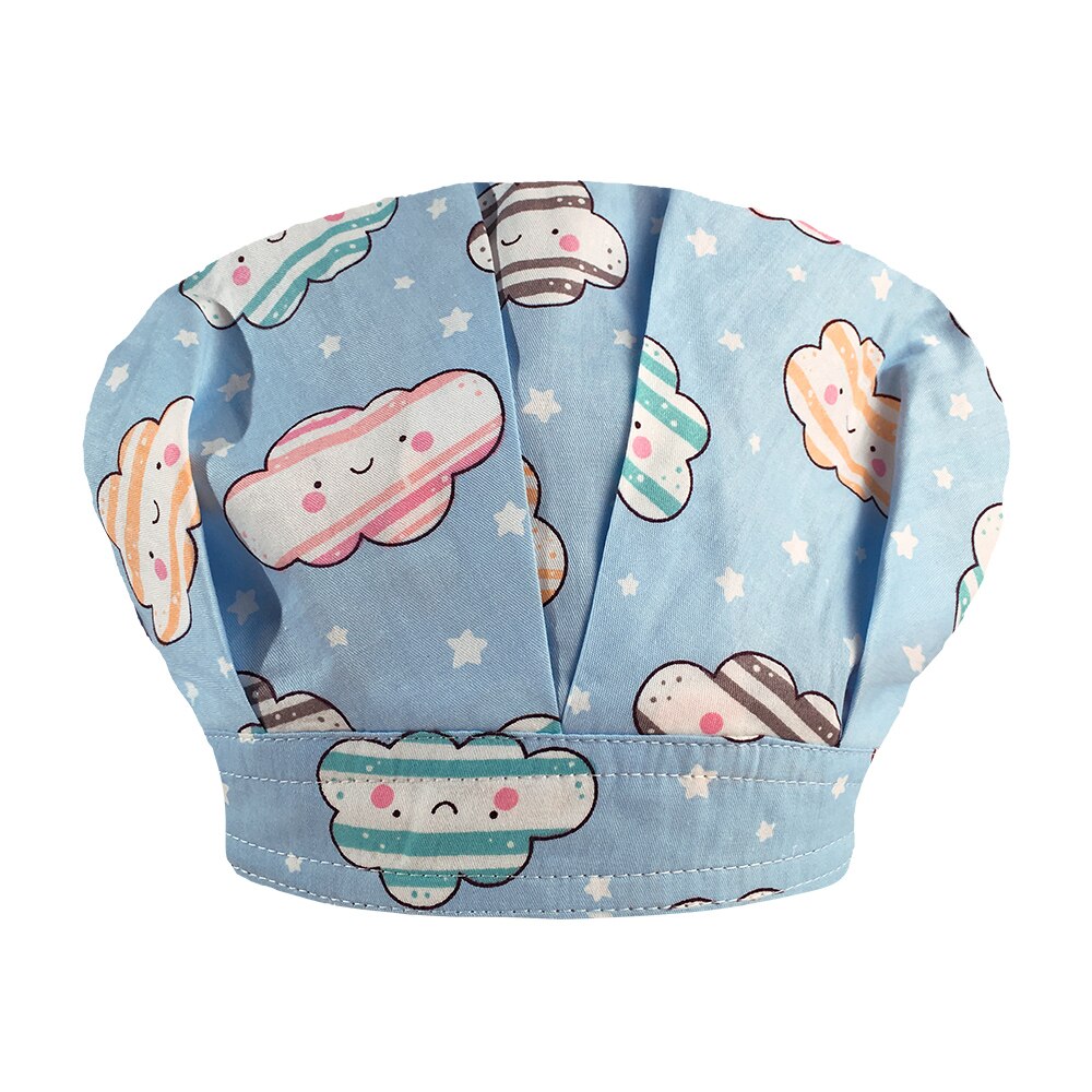 Cartoon Printed Women Scrub Caps Pattern Restaurant Kitchen Working Hats 100% Cotton Beautician Cooking Chef Puffy Cap: 32060