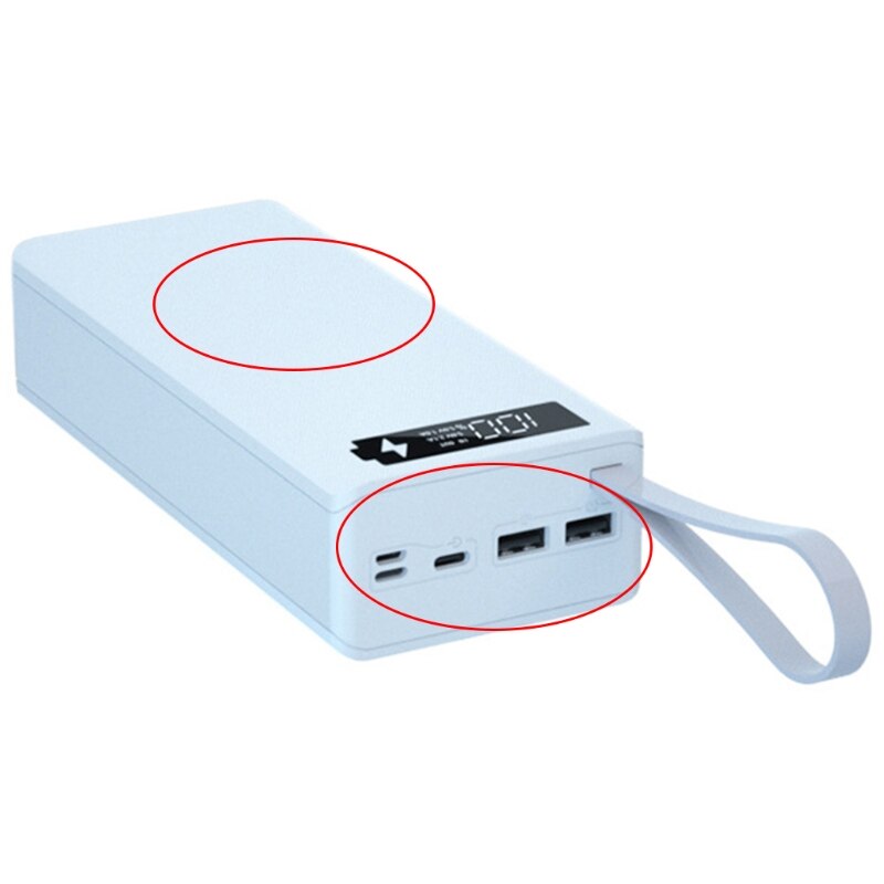 Odłączany wyświetlacz LCD C16 DIY 16x18650 obudowa baterii obudowa moc banku pudełko zewnętrzne bez baterii Powerbank ochraniacz: biały