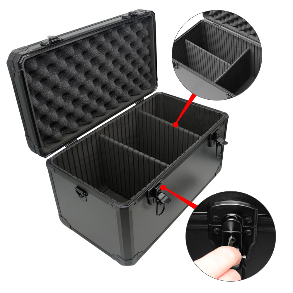 Boîte à outils en alliage d'aluminium, boîte de rangement d'équipement de verrouillage à clé, mallette à outils de quincaillerie avec outil de séparation perfectionnée