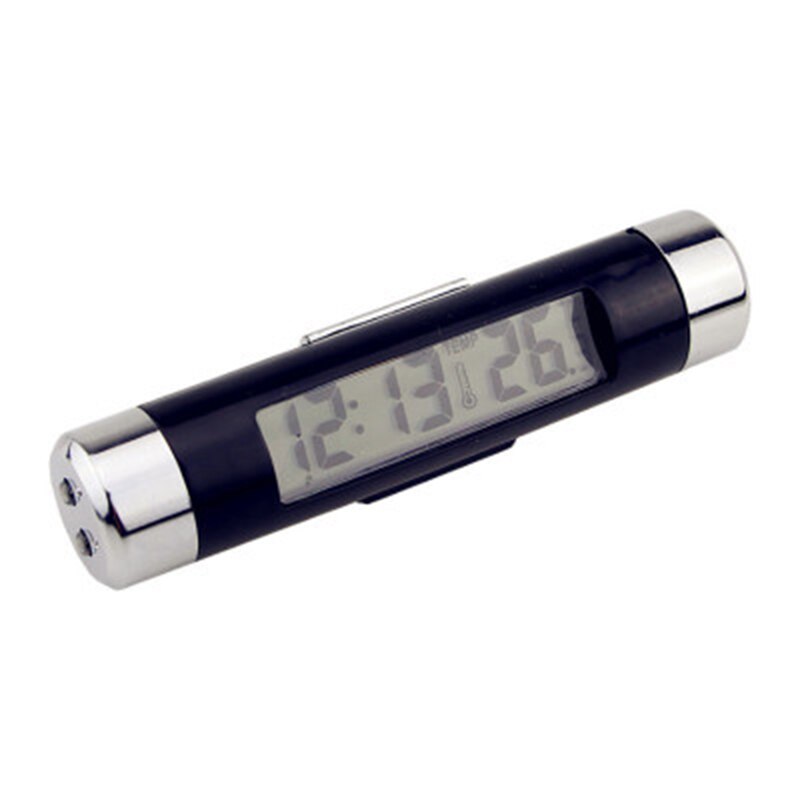 2 In 1 Auto Outlet Thermometer Backlit Mini Elektronische Klok Digitale Lcd Display Klok Thermometer Auto Accessoires Voor Auto Vents