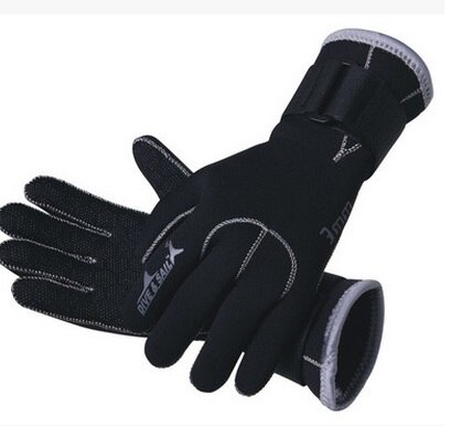 Guantes de neopreno de 3MM para buceo, equipo de esnórquel, antiarañazos, mantiene el calor, Material de traje de buceo, pesca submarina, para invierno: Negro / XL