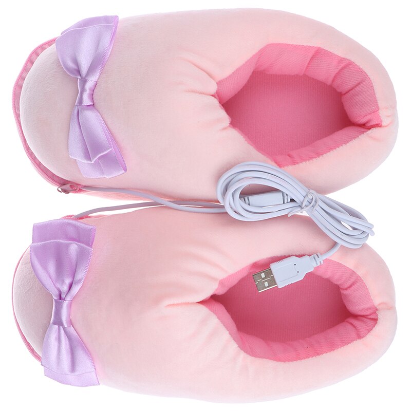 Chaussons chauffants usb pratiques, sûrs et fiables, en peluche, chauffants électriques, en forme de lapins mignons pour filles