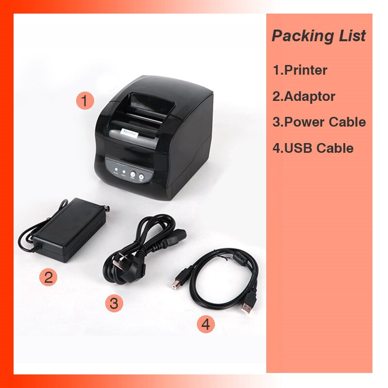 Xprinter Label Barcode Printer Thermal Receipt Printer Bar Code Printer 20mm-80mm XP-365B Price Sticker Printer Barcode Maker