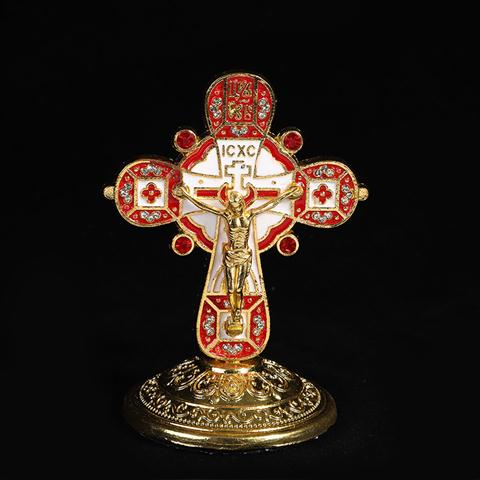 Jesus Cross Orthodoxe Katholieke Icoon Religieuze Woondecoratie Kerk Orthodoxe Kruis Ambachten: Rood