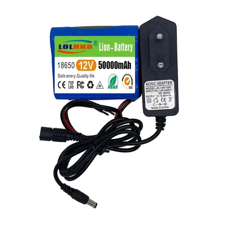 Batería de 12V 50000mah 18650 Li-ion 50Ah baterías recargables con paquetes de baterías de litio BMS Placa de protección + cargador de 12,6 V