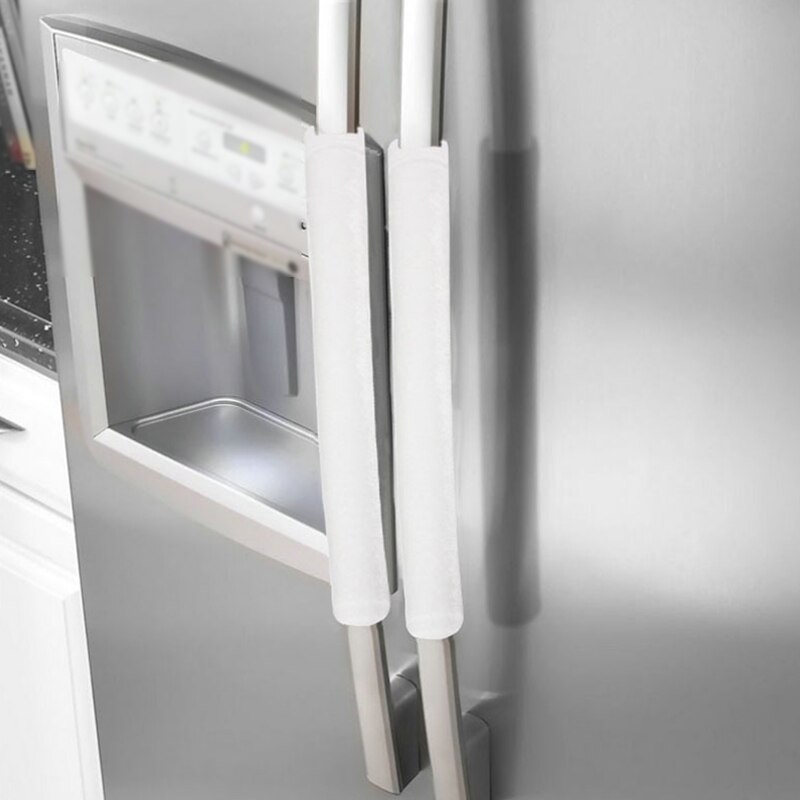 Køleskabshåndtag dæksel 2 stk køleskabsdekoration køkkendør køleskab ovndæksel apparathåndtag: Hvid