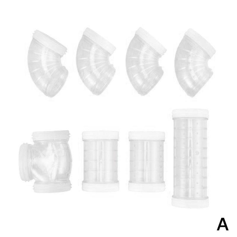 8 sztuk/zestaw DIY chomika zabawka-tunel zwierzę domowe sport szkolenia rurociągu przejrzyste pas startowy zabawki chomik narzędzie robić gry: biały