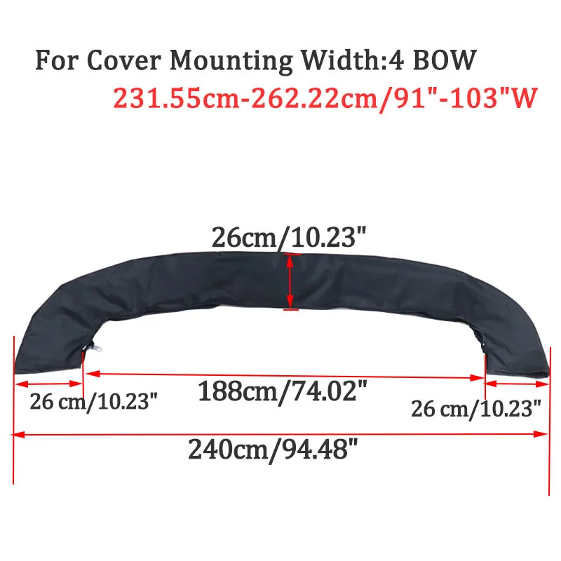 Wasserdichte 600D 3/4 Bogen Bimini Top Boot Abdeckung Kein Rahmen Yacht Boot Abdeckung Mit Reißverschluss Anti UV Staubdicht Abdeckung Marine Zubehör: Himmel Blau