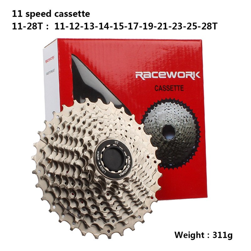 Road Bike Cassettes 11 Speed 11-28T Gold Cassette BMX Cycling Bicycle FreeWheel Aluminum and Steel Flywheel 11-32T: Silver11-28T