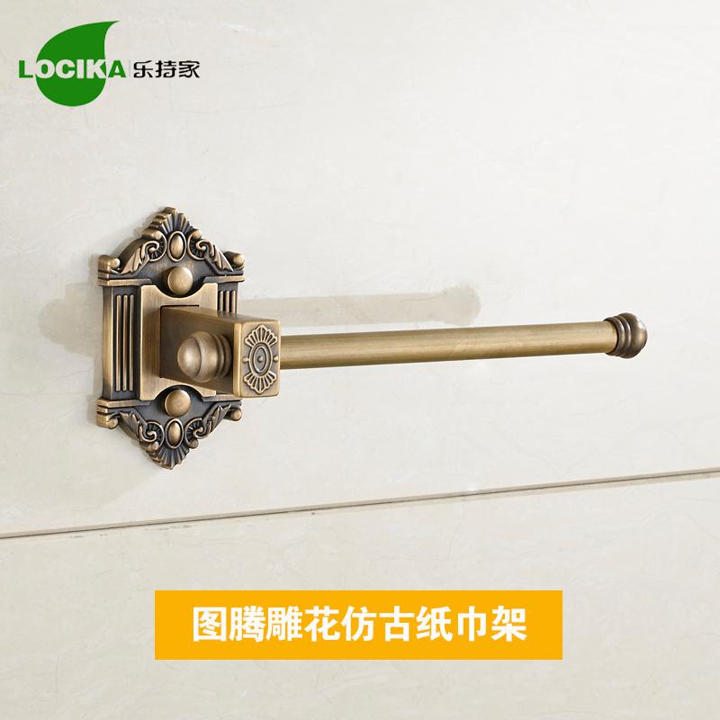 Vintage Bronze Bathroom Accessories European Brushed Solid Brass Bathroom Hardware Set Wall Mounted Carved Bathroom Products: paper holder