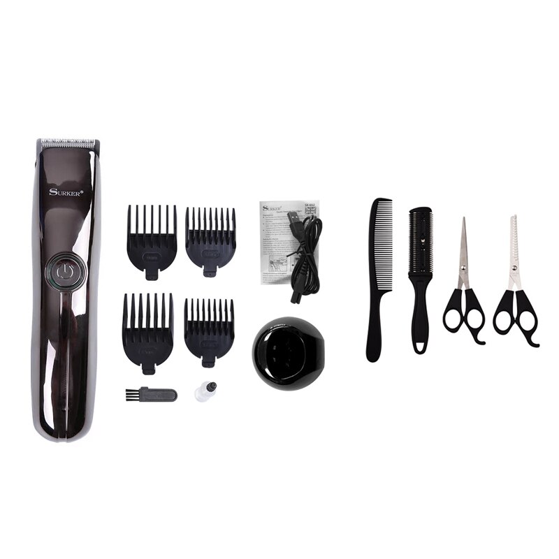 hair clipper rechargeable trimmer lithium battery Titanium alloy blade cutter adjustable comb Fine-tuning 110-240V: 02