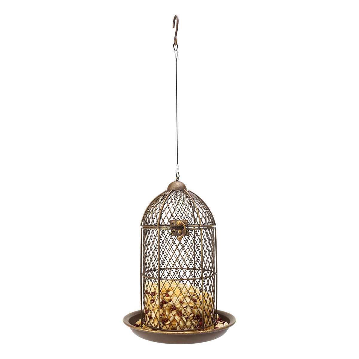 Tooarts Bird Feeder Bird Cage Feeder Hanging Wild Bird Feeder Garden Backyard Decoration Bird Home Decoration Crafts