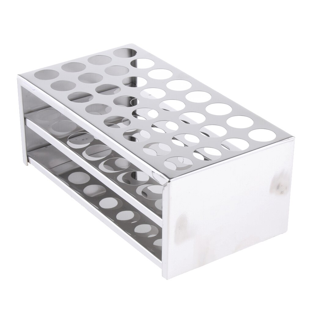 Stainless Steel Test Tube Stand Rack of 32 Tubes - Lab Supplies