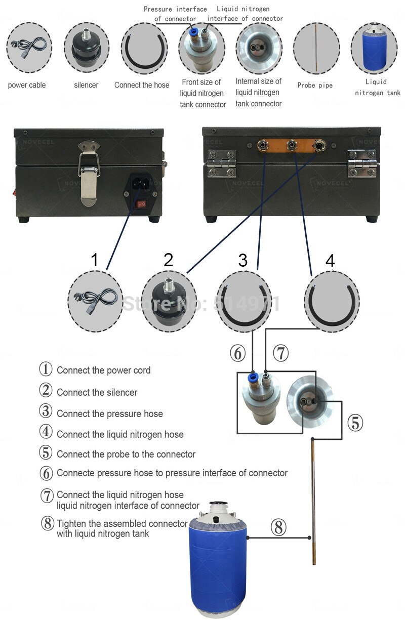 Lcd Separator Onderdelen Vloeibare Stikstof Tank Metalen Connector Voor 5 Cm Diameter Tank Gebruik