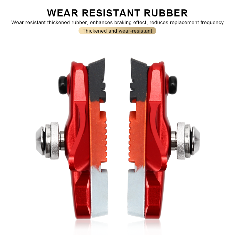 Ganasce freno per bicicletta con trogolo per fango Silenzioso cerchio in lega di alluminio Freno per ruota di attrito Pastiglie freno per bici Foglio di gomma sostituibile