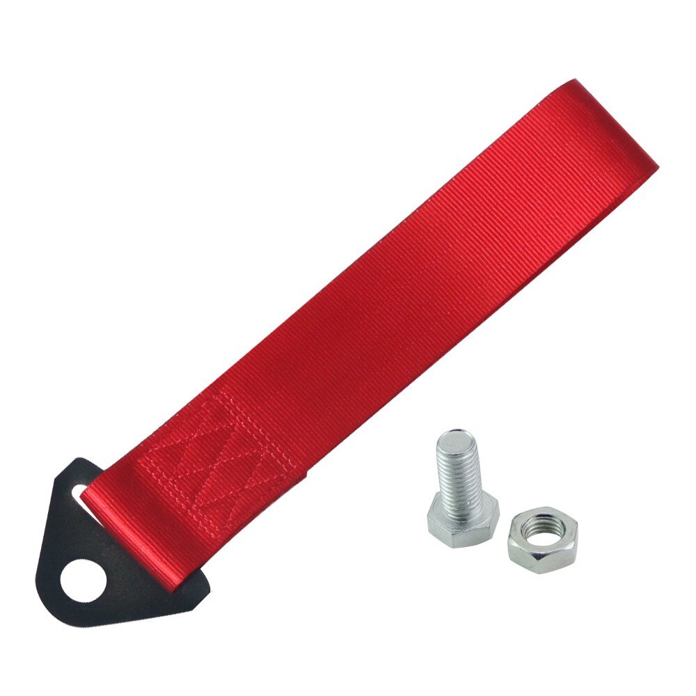 1Pcs 25cm Towing Rope High Strength Polyester Trailer Tow Ropes Racing Car Universal Tow Eye Strap Tow Strap Bumper Trailer: Red