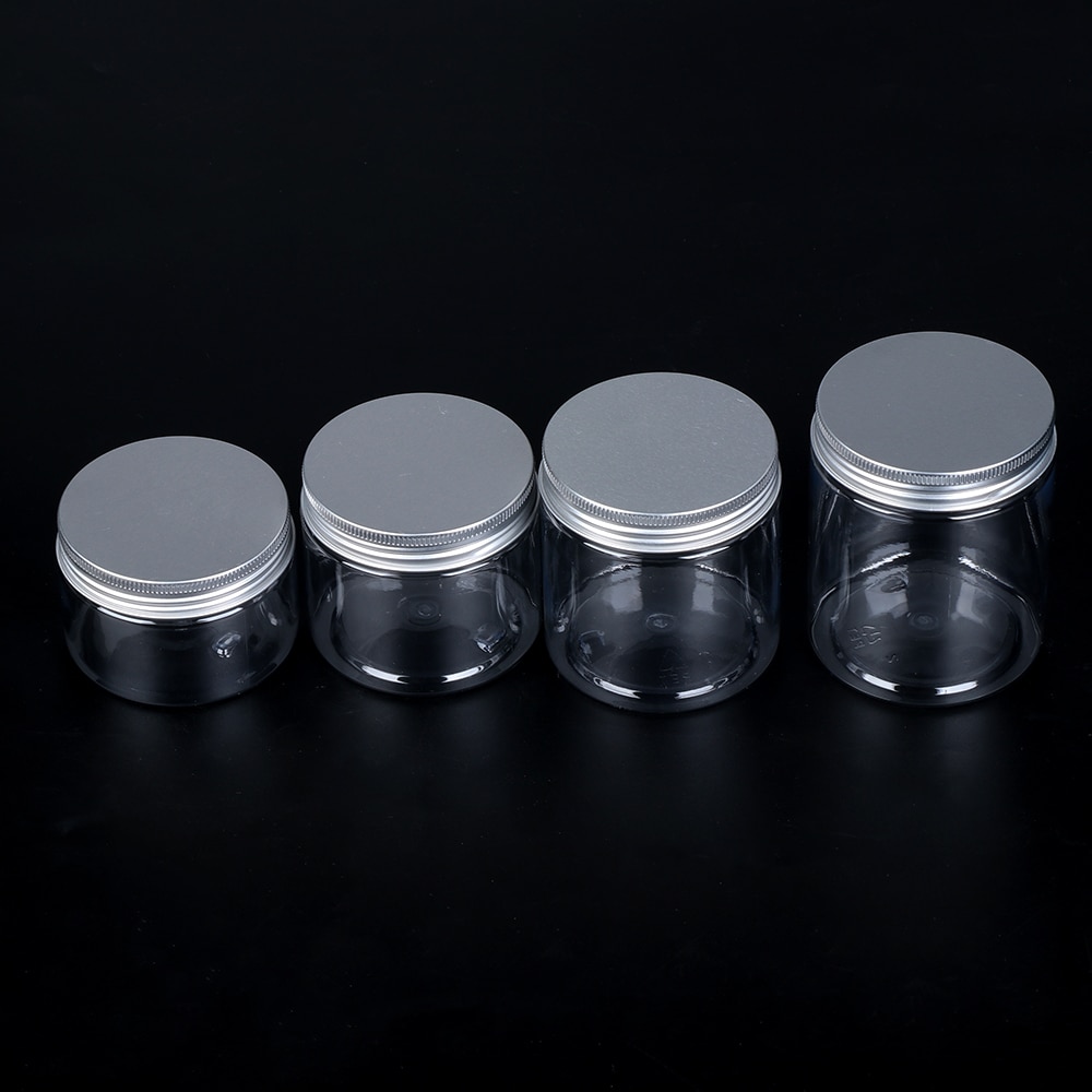 Bote de lata para cosméticos con tapa de aluminio de 30-250ml, bote de bálsamo labial, envases de cera de aceite, frasco de muestra transparente vacío
