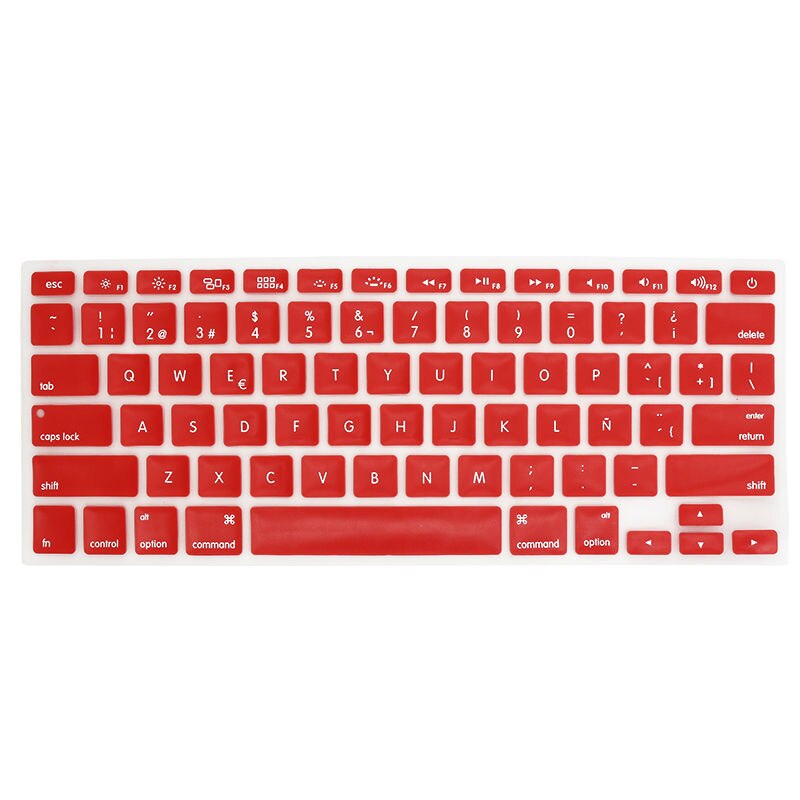 Osłona klawiatury naklejka silikonowa wersja amerykańska język hiszpański list Protector dla Macbook Air 13 Pro 13 15 17 Retina Film