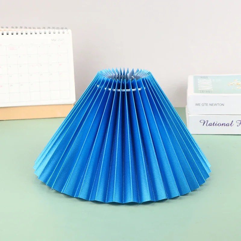 Geplooide lampenkap lichtafdekking Japanse stijl stoffen tafellamp plafond decor lamphoezen tinten verlichting accessoire: Blauw