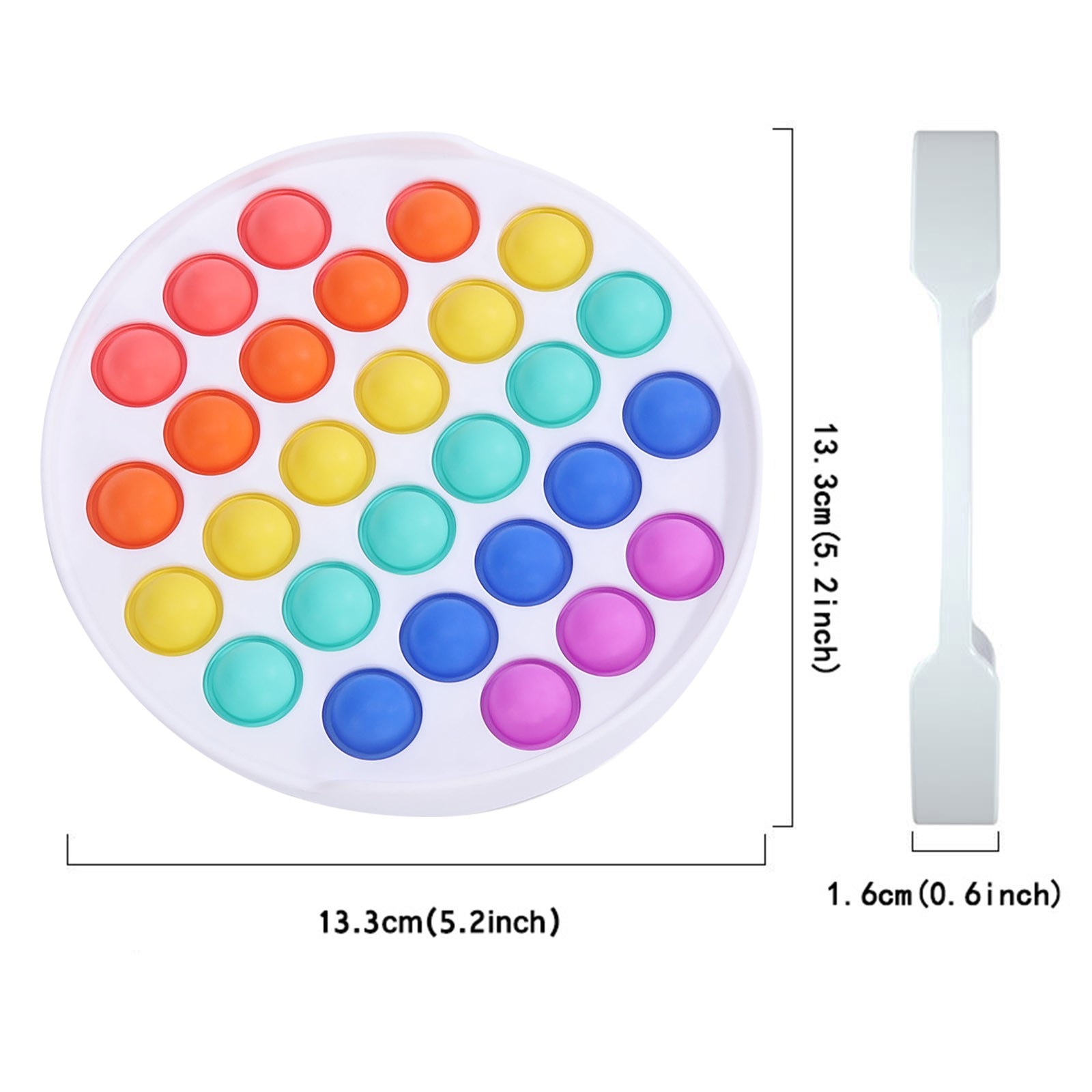 Rainbow Push Bubble Pops Fidget Sensory Toy for Autisim Special Needs Anti-stress Game Stress Relief Squishy Pops It Fidget Toys