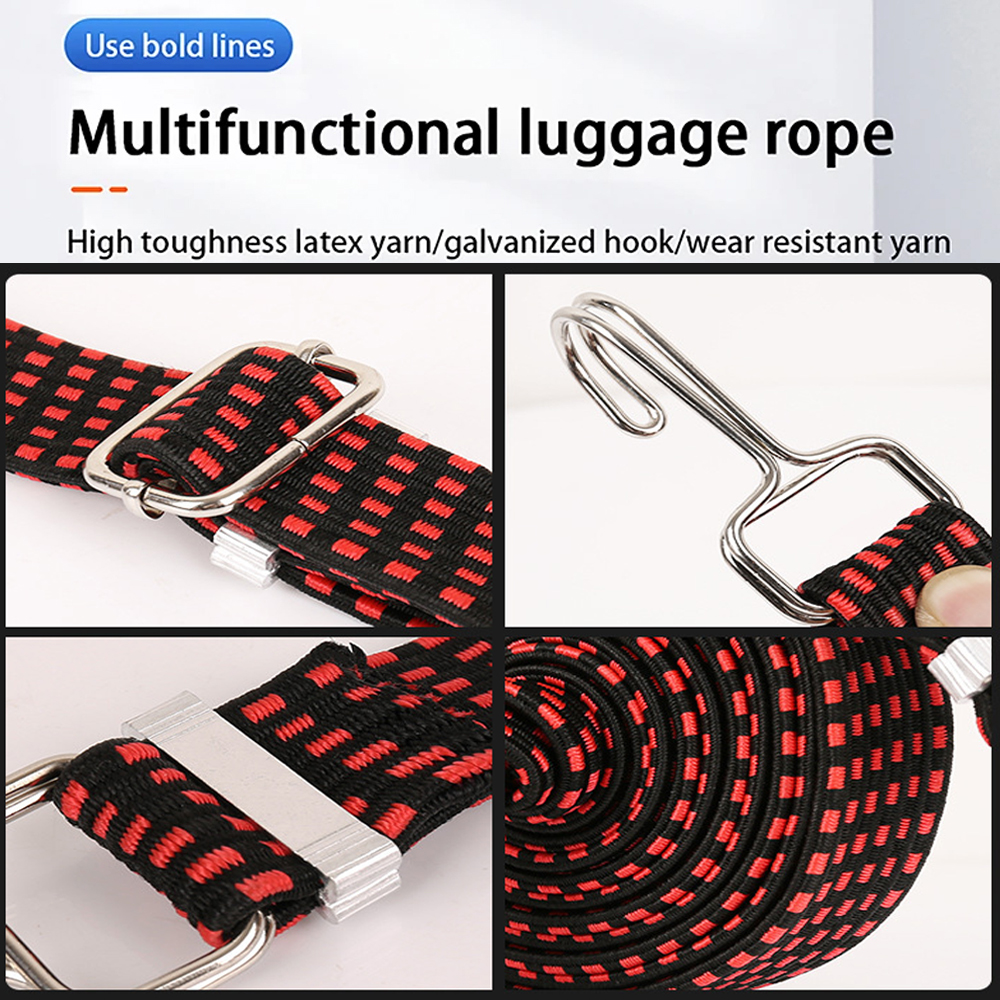 Ganchos elásticos de goma para equipaje, cuerda para bicicletas, brida para equipaje de bicicleta, correa para portaequipajes, gancho de banda fija, accesorios para coche, 0,5/1/2M