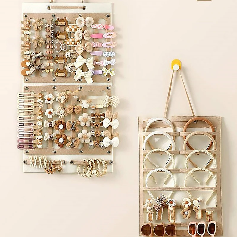 Organisateur de nœuds de cheveux, tenture murale, support de bandeau de grande capacité, cintre de rangement de pinces à cheveux, accessoire permettant de gagner de l'espace pour chambre de fille